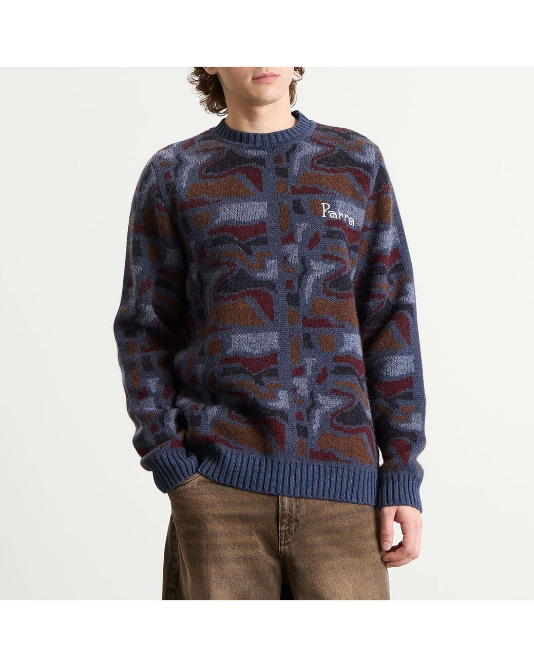 by Parra Blue Repeat Ftp Booster Knit Jumper for men