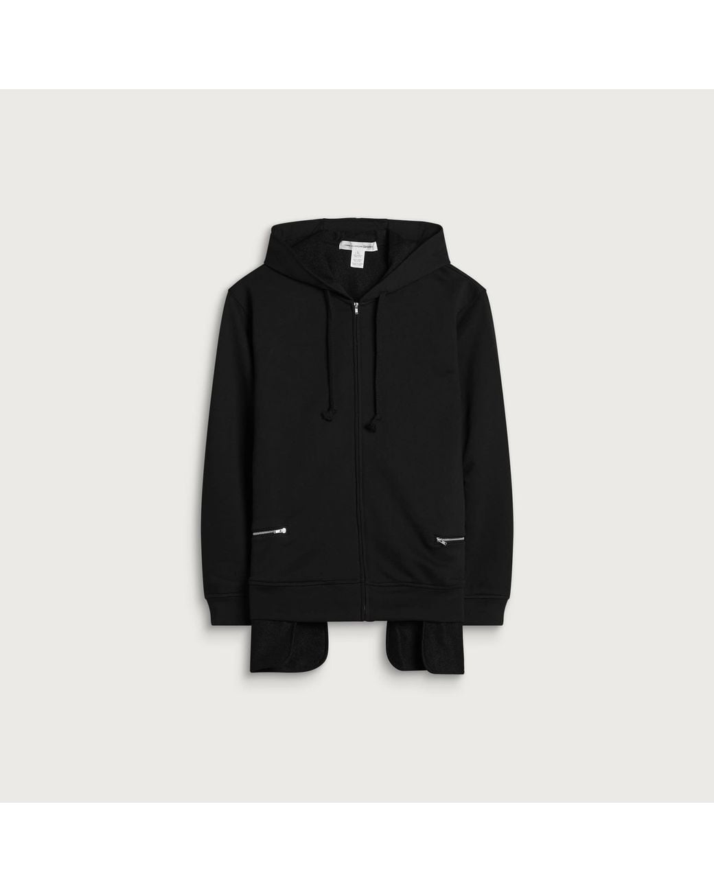 Comme des Garçons Black Zipped Frill Hoodie for men