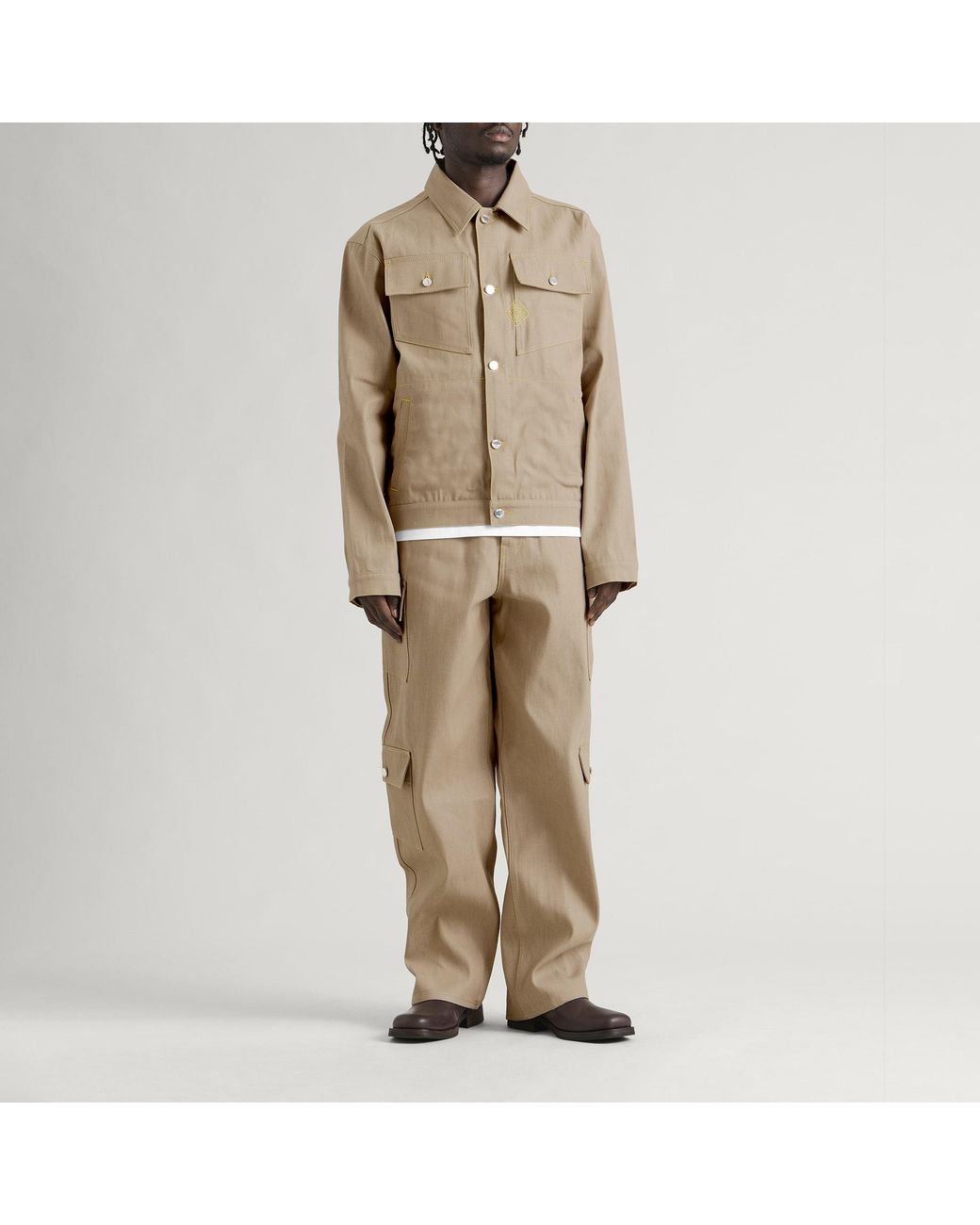 Casablanca Natural Desert Canvas Denim Jacket for men