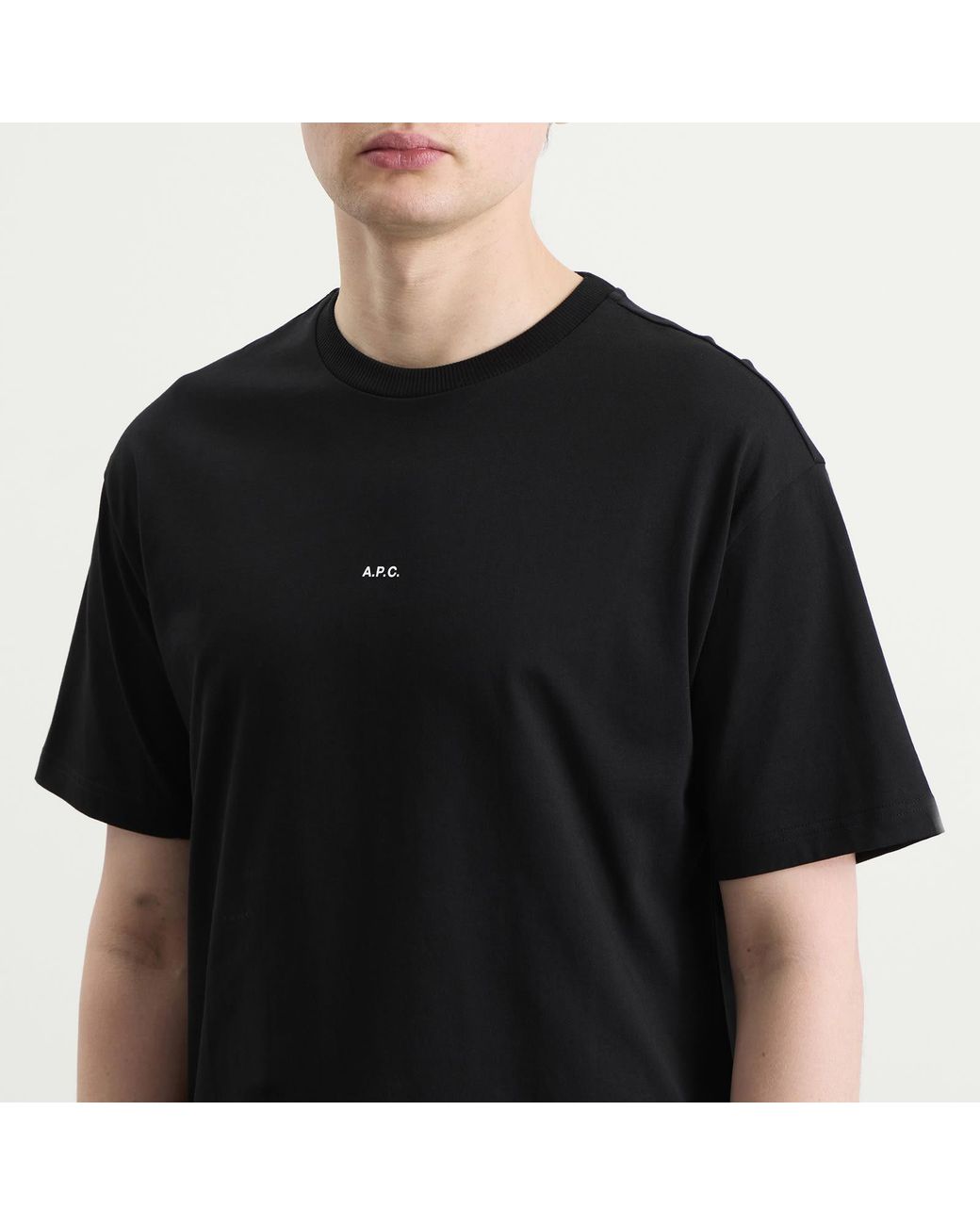 A.P.C. Black Micro Logo T-Shirt for men