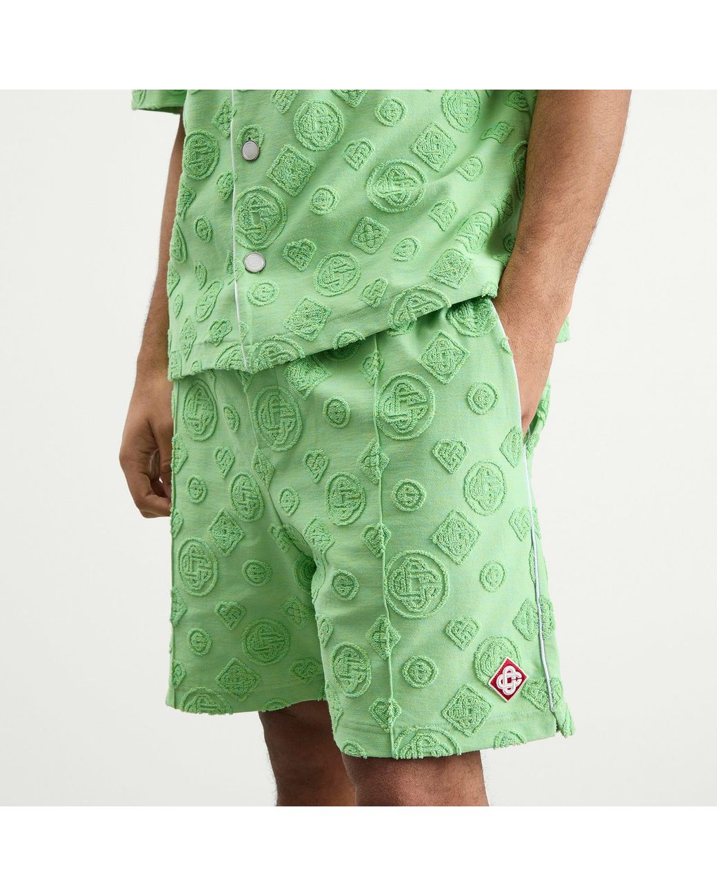 Casablanca Green Towelling Monogram Short for men