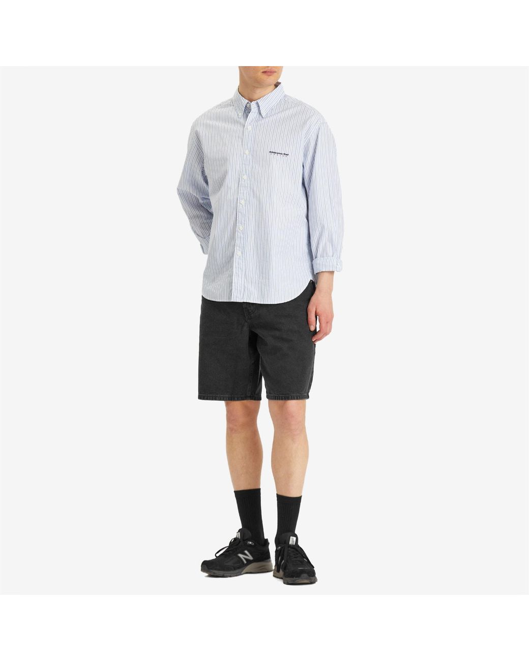 Thisisneverthat Gray Washed Denim Short for men