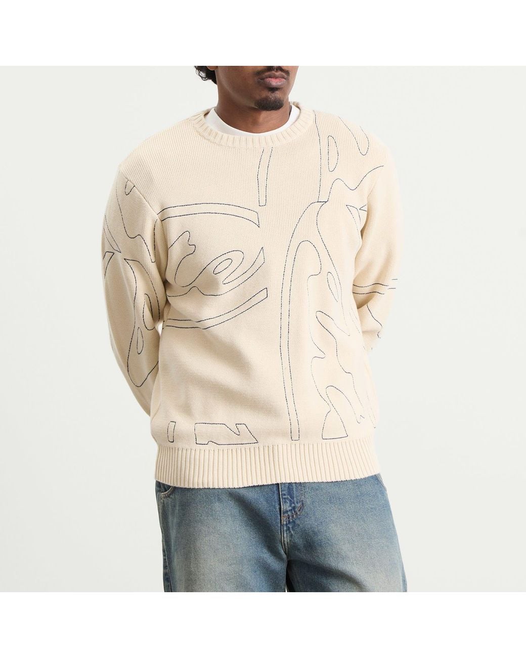 Arte' Natural All Over Circle Logo Knit Jumper for men