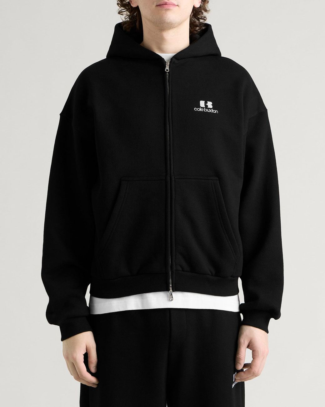 Cole Buxton Icon Logo Zipped Hoodie in Black for Men | Lyst