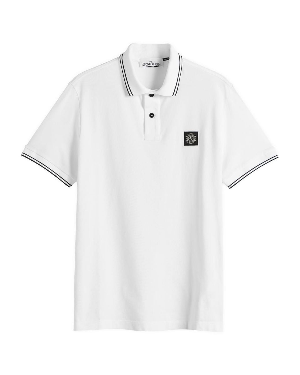 Stone Island White Patch Logo Polo for men