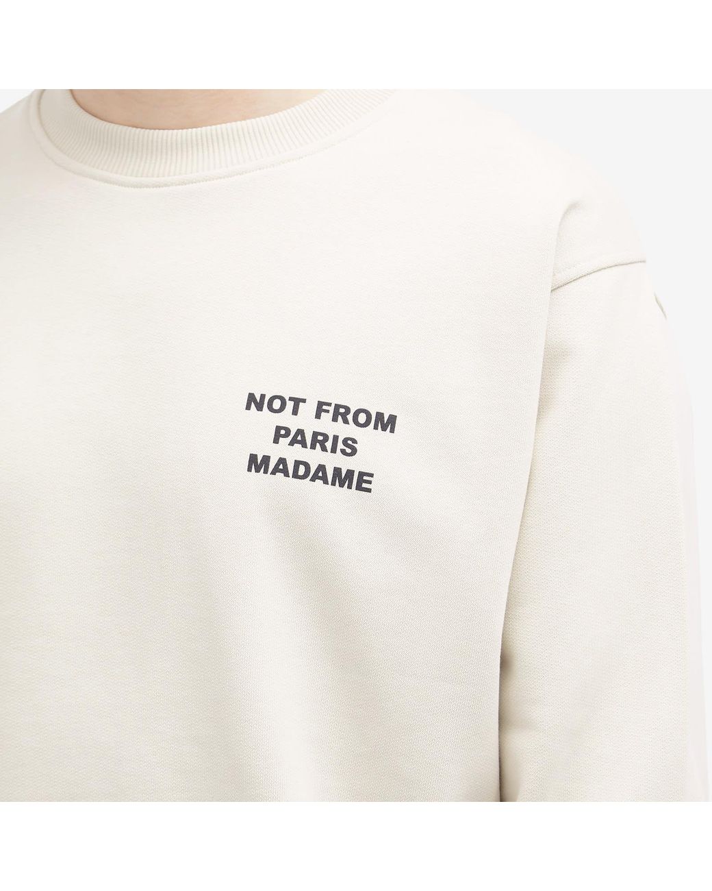Drole de Monsieur White Not From Paris Madame Crew Sweat for men