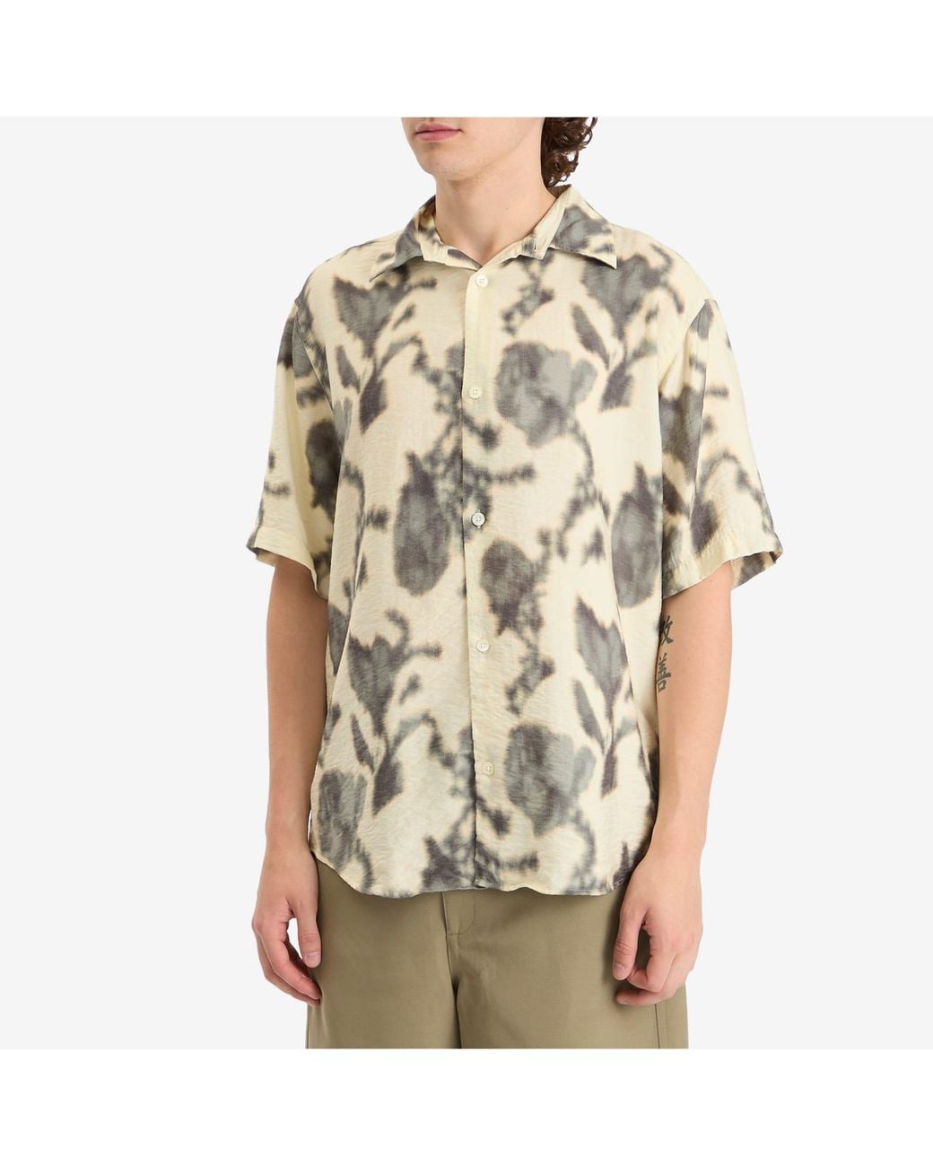 NN07 Natural Freddy Print Short Sleeve Shirt for men