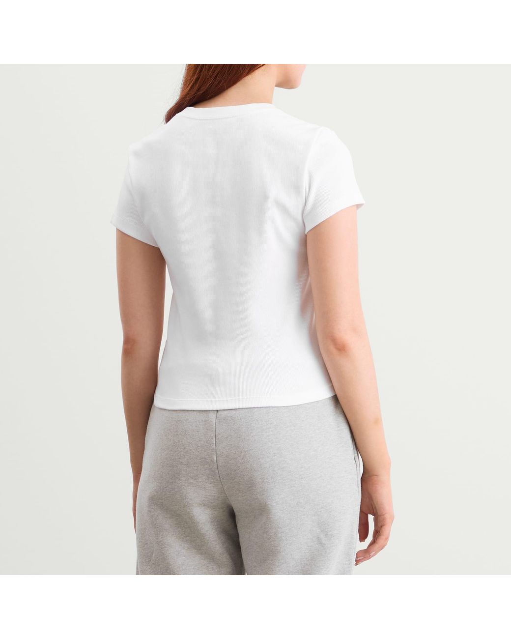 Nike White Tight Ribbed T-Shirt