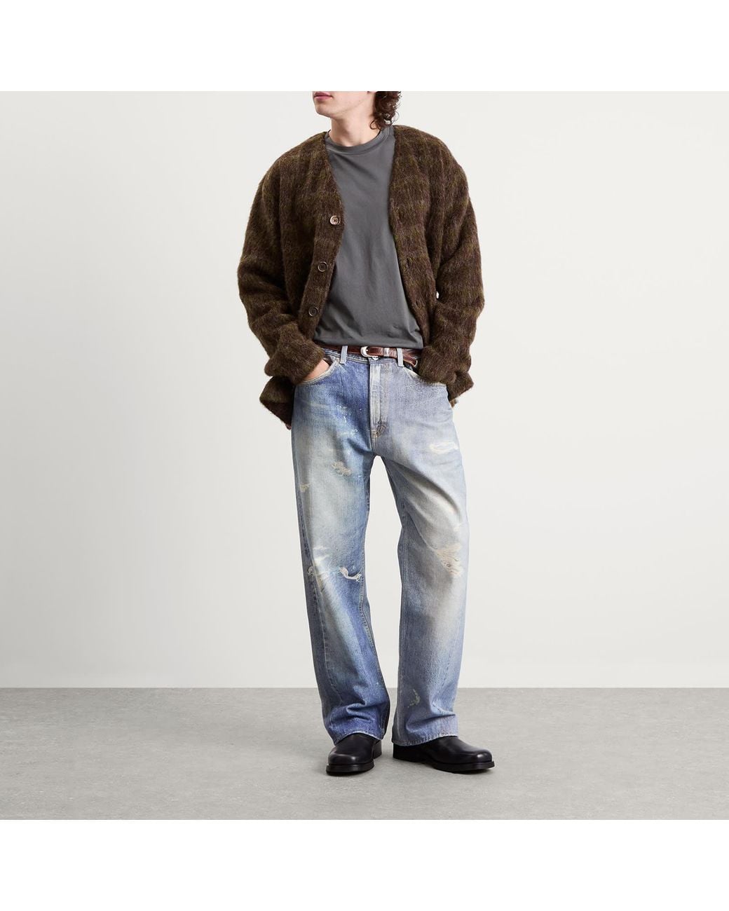 Our Legacy Brown Mohair Cardigan for men