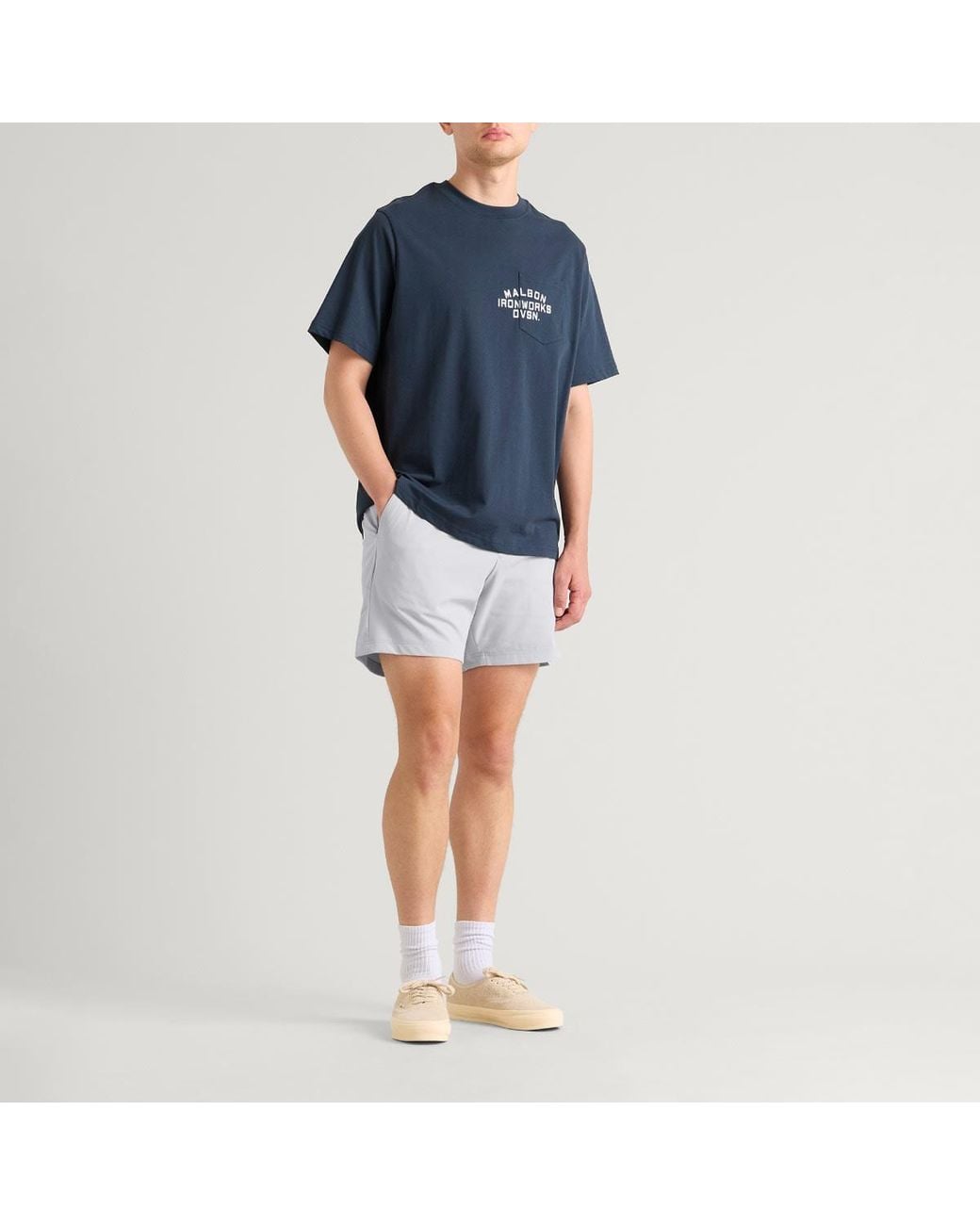 Malbon White Ripley Coolcore Short for men