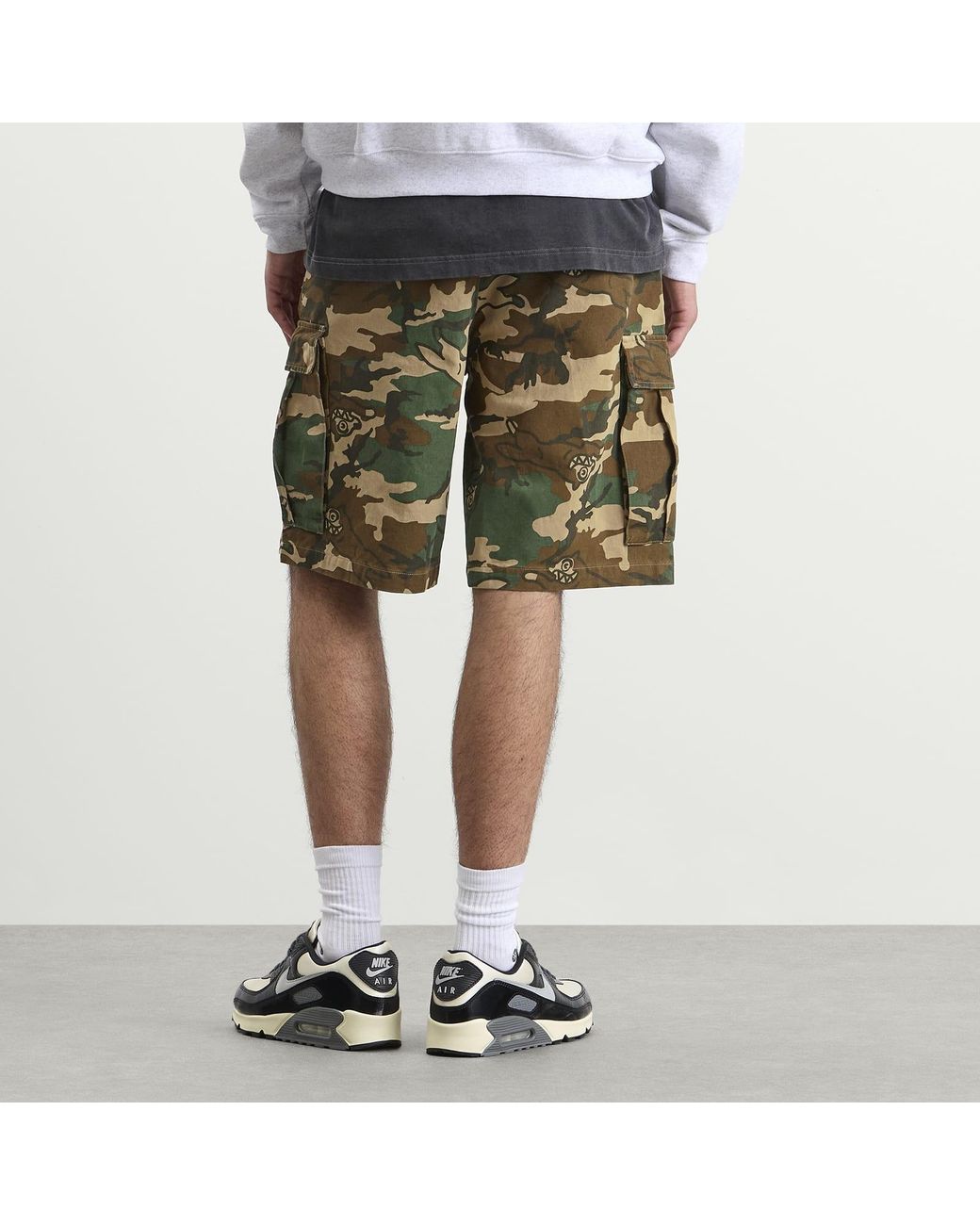 ICECREAM Green Running Dog Woodland Camo Cargo Shorts for men