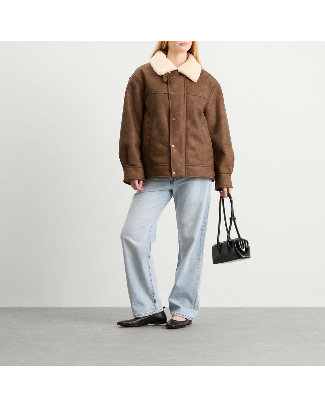 DUNST Brown Faux Shearling Jacket