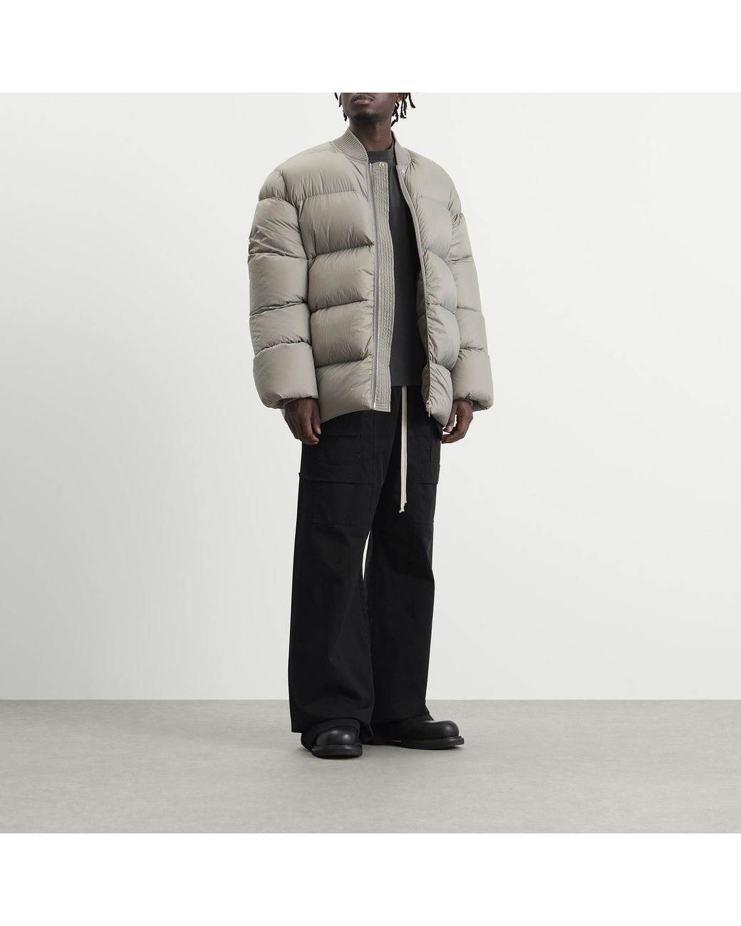 Rick Owens Black Creatch Wide Cargo Trousers for men