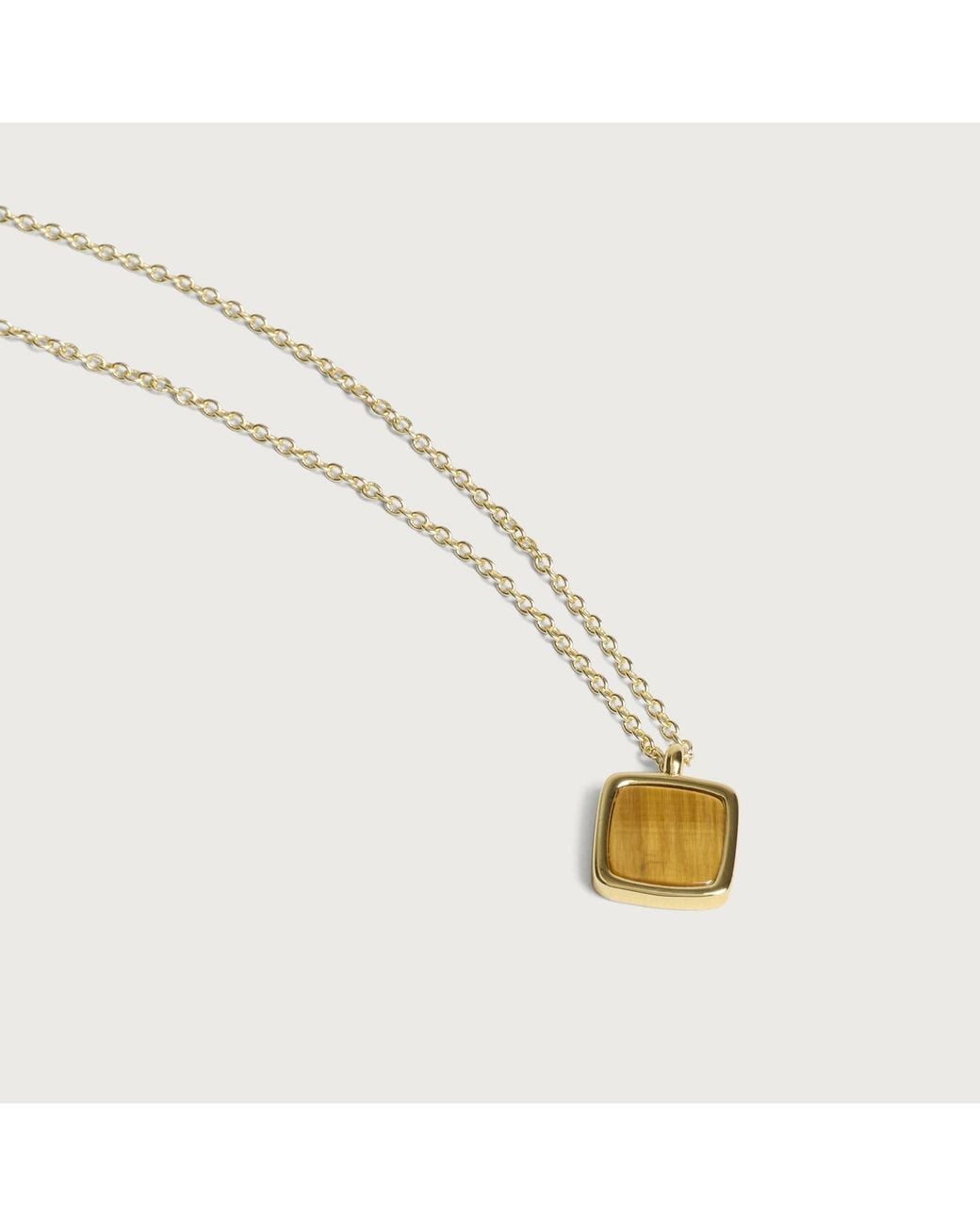 Common Lines Metallic Tiger Eye Pendant Necklace for men