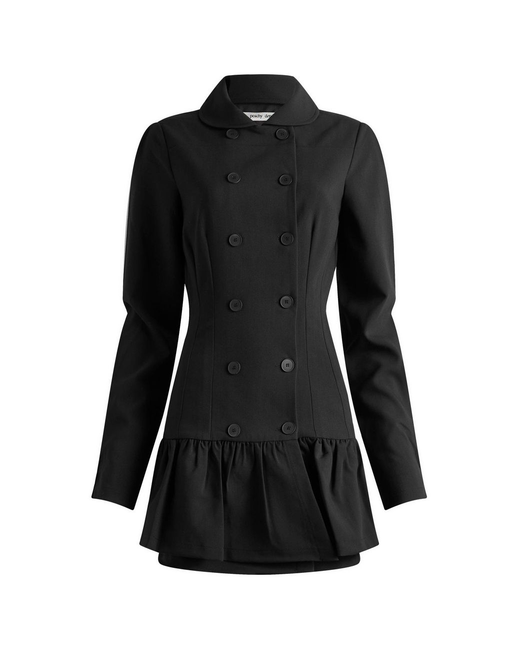 peachy den ロゴ Romy ダブルブレスト 長袖 ミニワンピース Peachy Den Romy Mini Dress in Black | Lyst