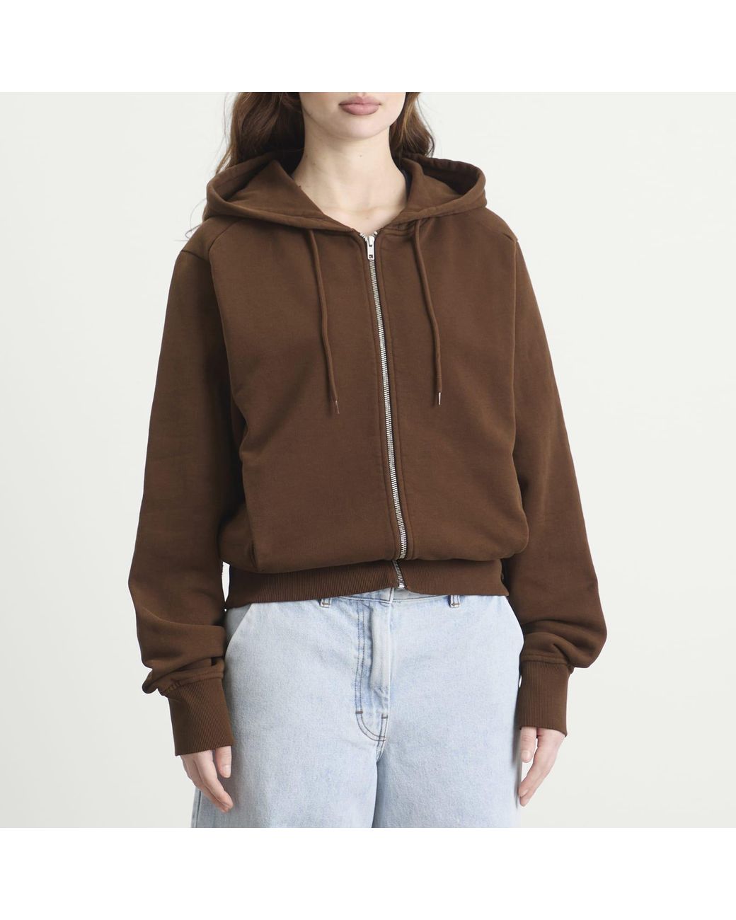 Entire studios Brown Slim Zip Up Hoodie