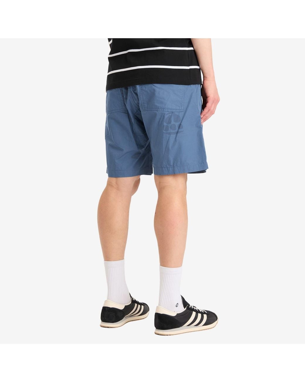 Service Works Blue Poplin Printed Chef Shorts for men