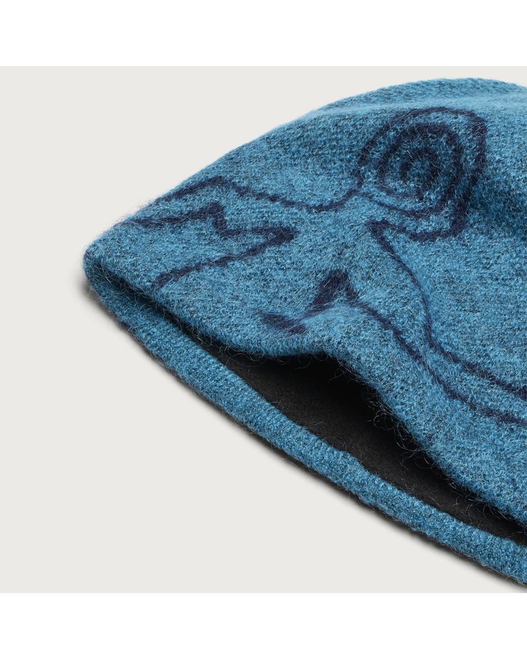 Hiking Patrol Blue Mascot Mohair Mixed Beanie for men