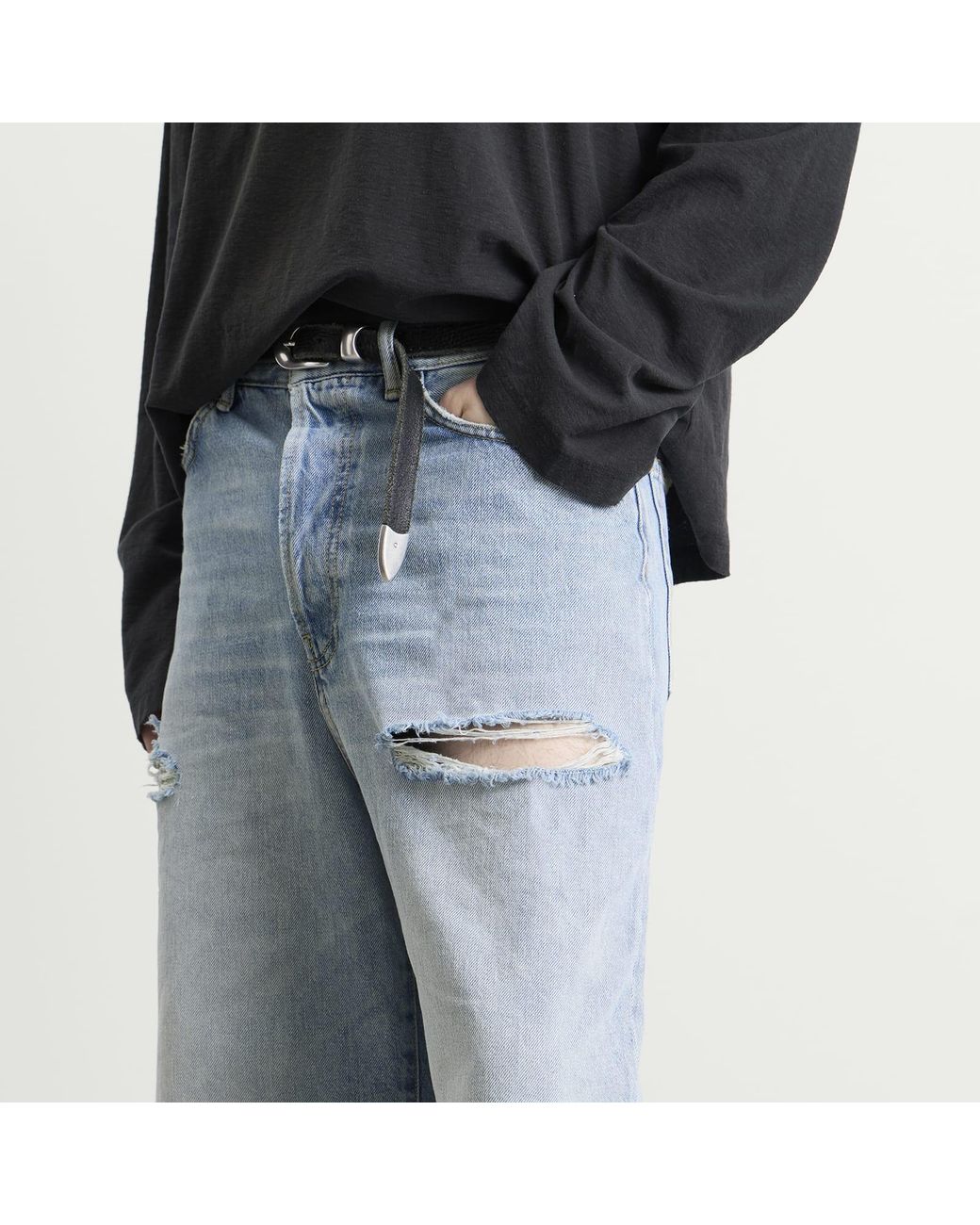 Acne Studios Judda Ripped Denim Shorts in Blue for Men | Lyst UK