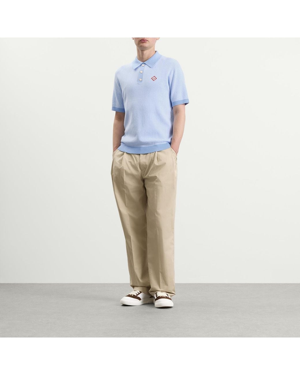 Casablanca Blue Pinstripe Polo Shirt for men