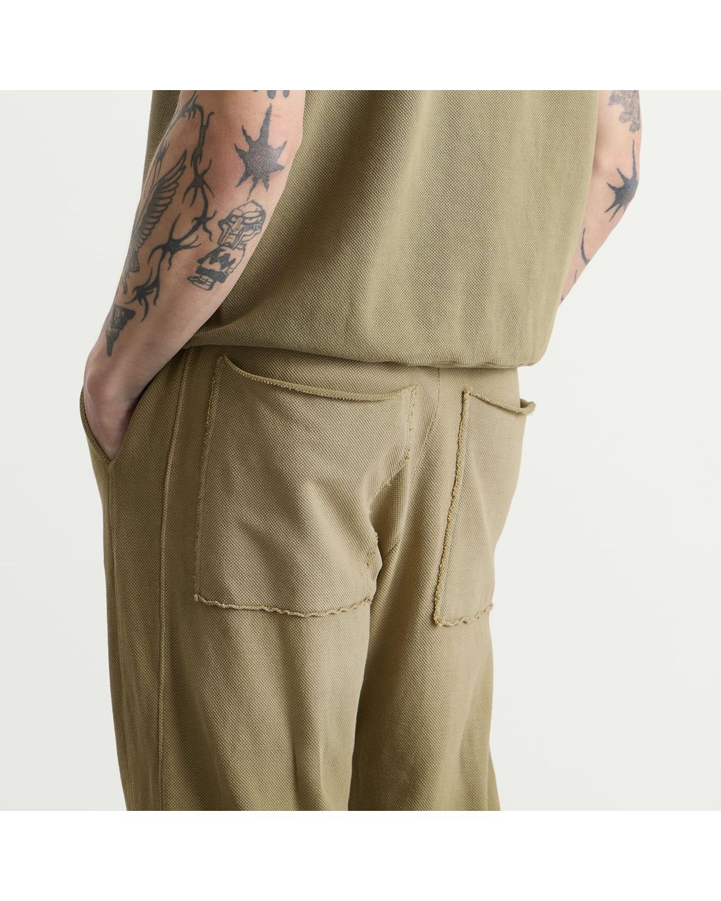 Les Tien Green Pique Cotton Yacht Jogger for men