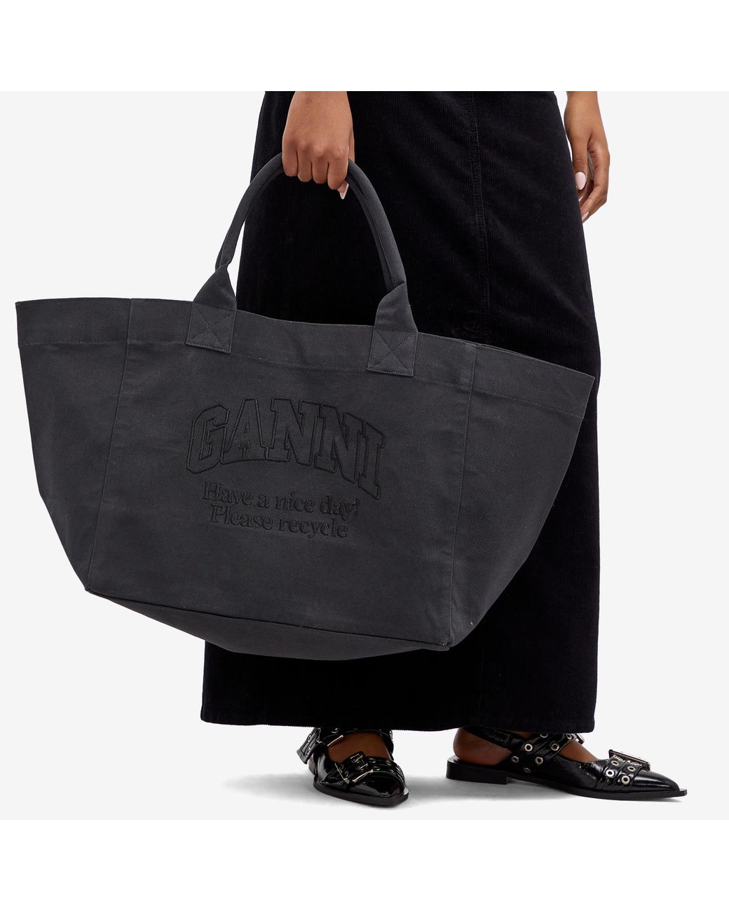 Ganni Shopper Xxl Bag in Black | Lyst
