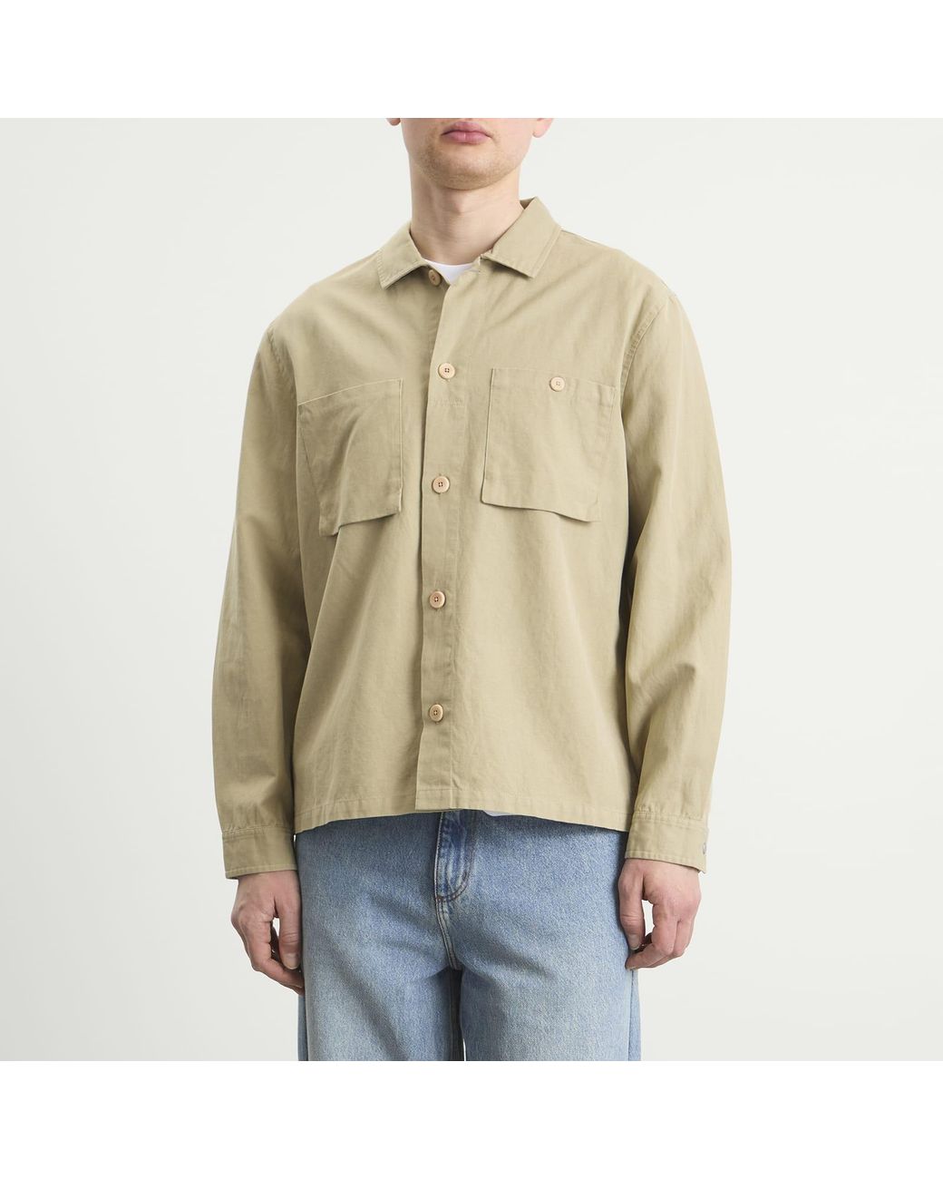 Folk Natural Patch Overshirt for men