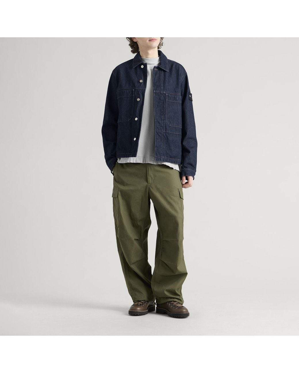 Stone Island Blue Rinsed Denim Jacket for men