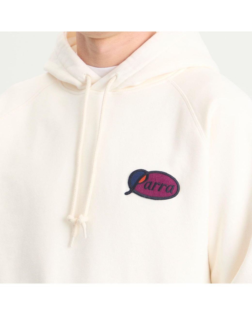by Parra White Circled Script Logo Hoodie for men