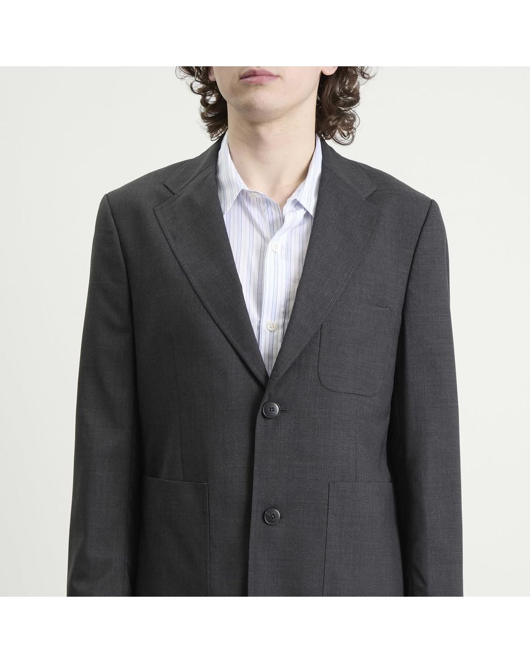 mfpen Black Wool Patch Pocket Blazer for men