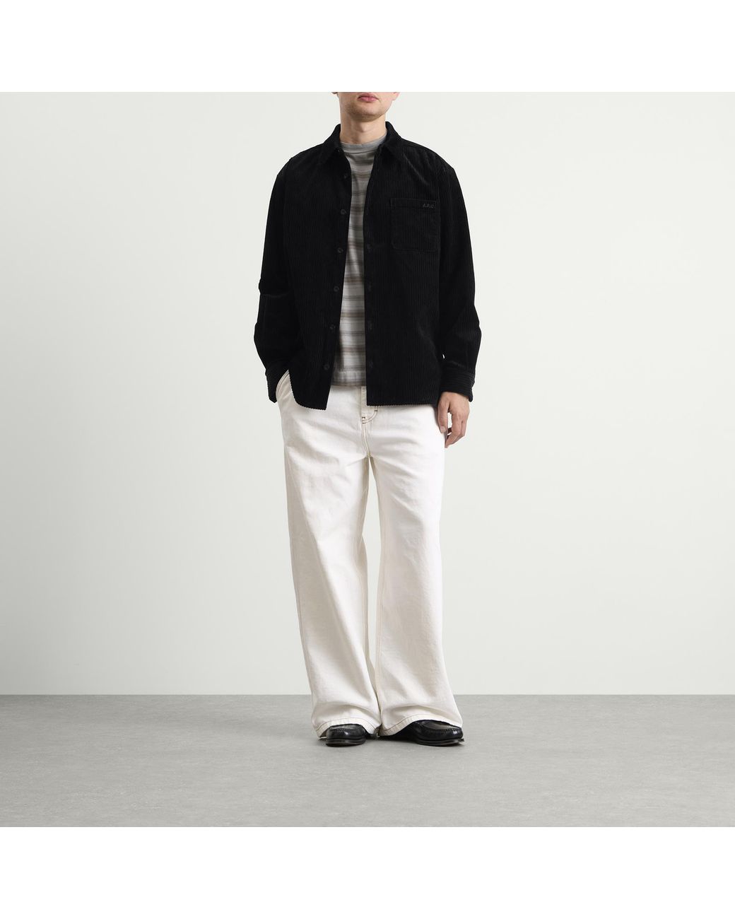 A.P.C. Black Mateo Corduroy Overshirt for men