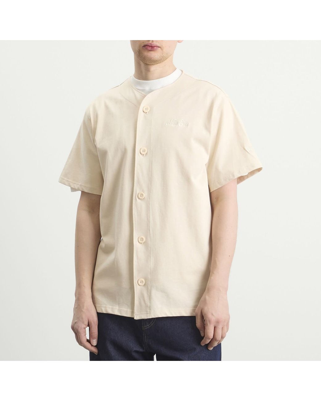 KTZ Script Baseball Jersey T-Shirt in Natural for Men | Lyst