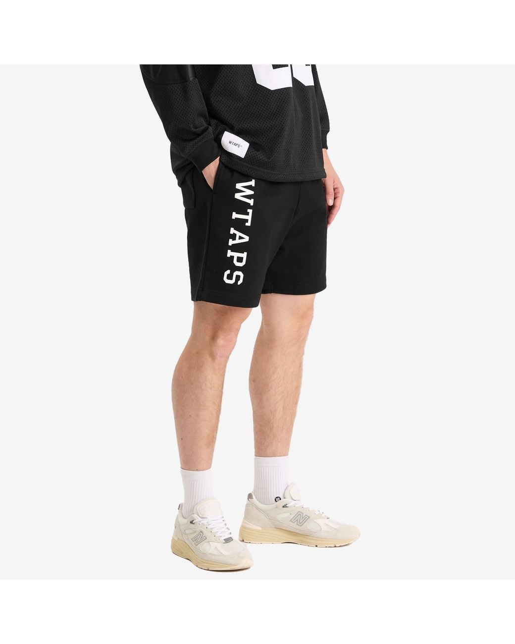 (w)taps Black Academy Logo Shorts for men