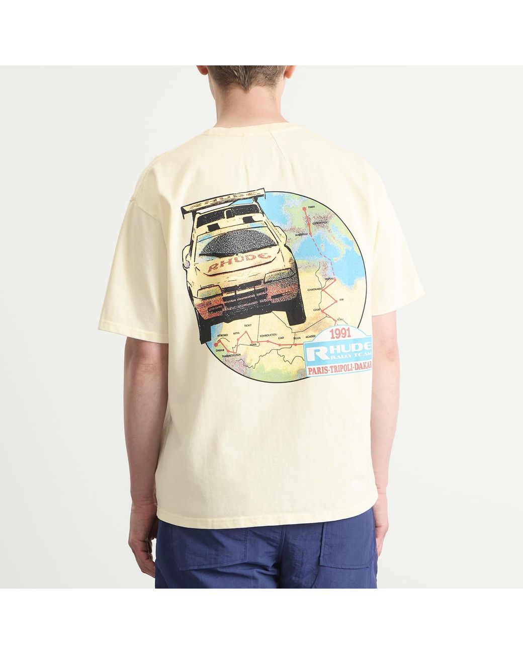 Rhude Natural Tripoli Rally Team T-Shirt for men