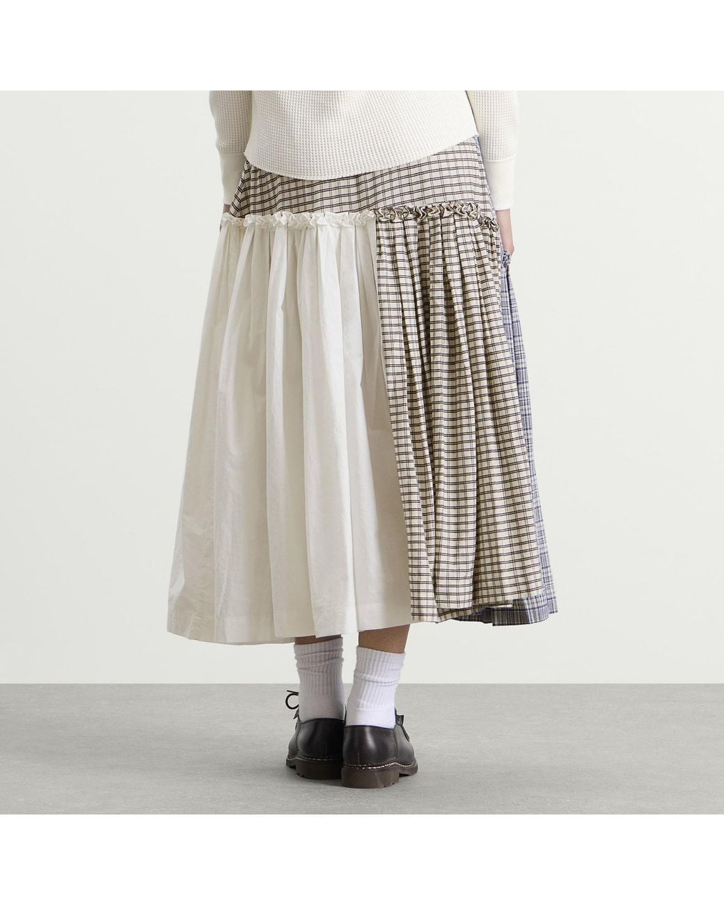 STORY mfg. Gray Precious Patchwork Pine Skirt