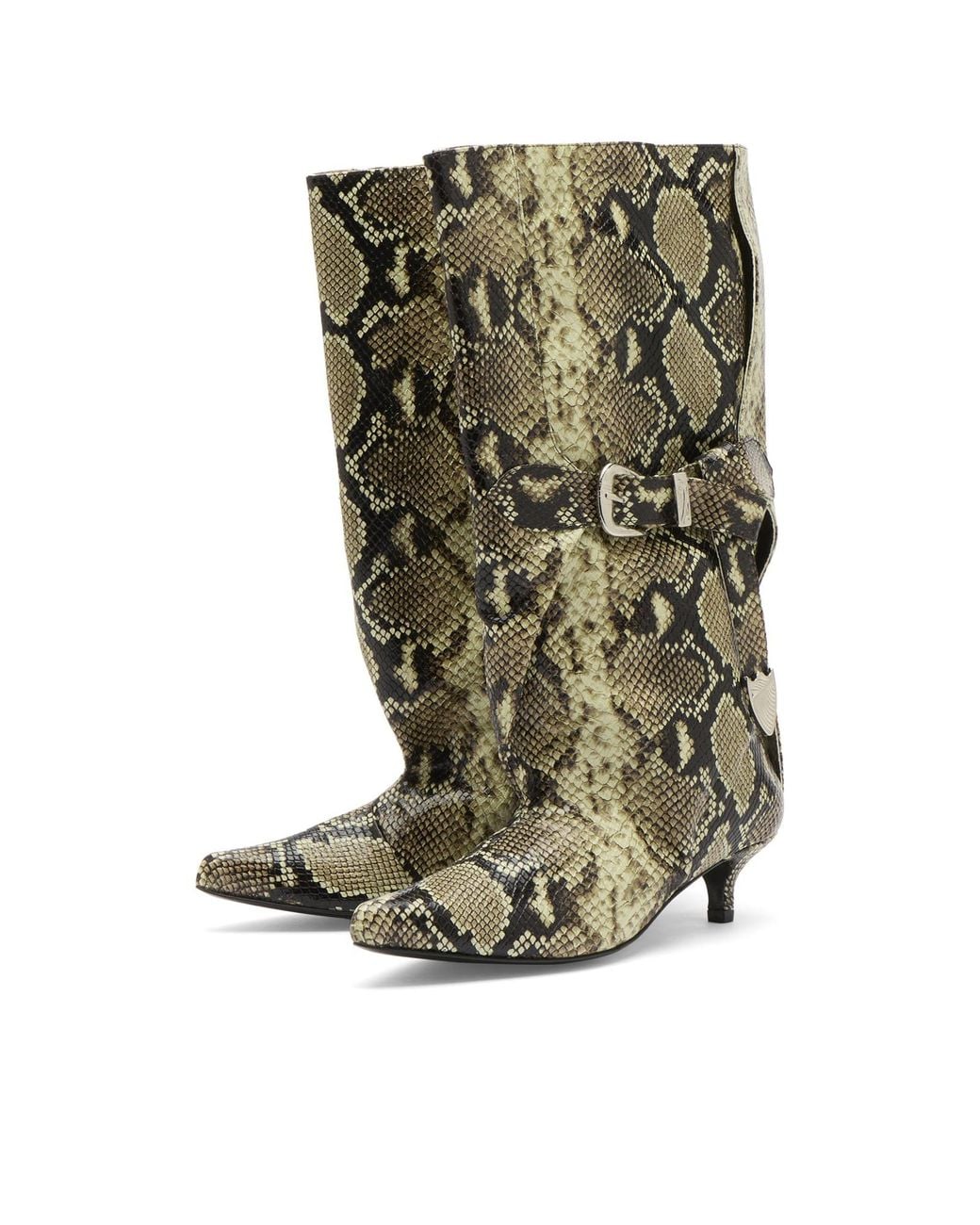 Toga Green Toga Archives Snake Embossed Boot