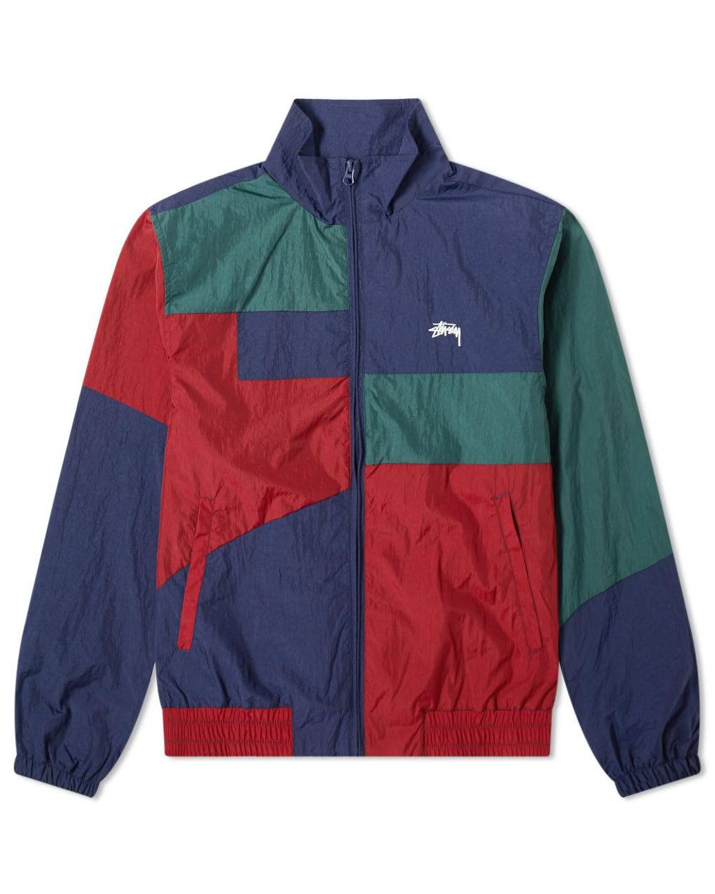 Stussy Panel Track Jacket in Blue for Men | Lyst