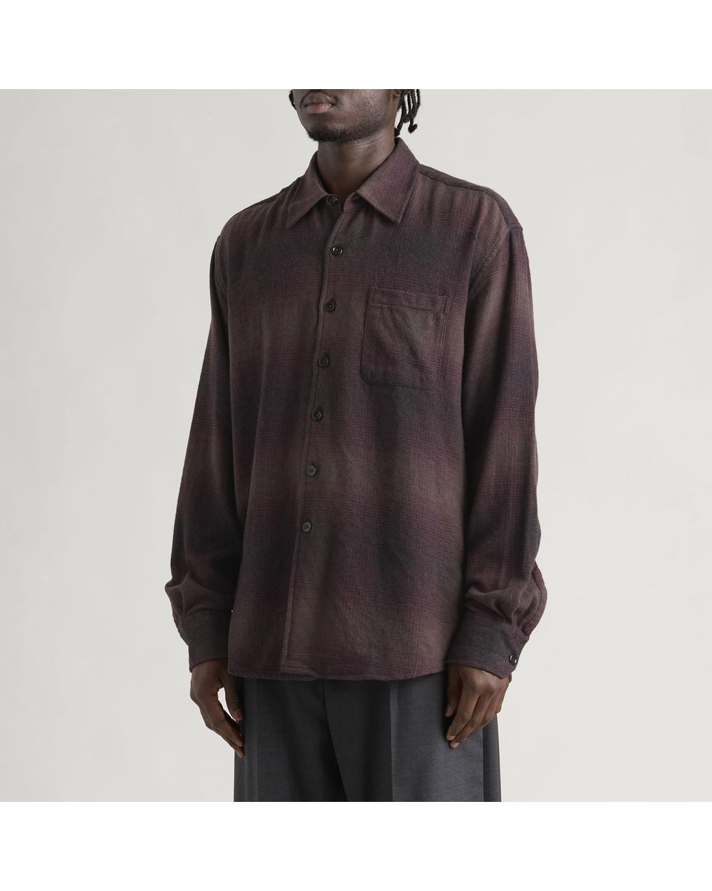 Our Legacy Black Cordial Check Grain Weave Above Shirt for men