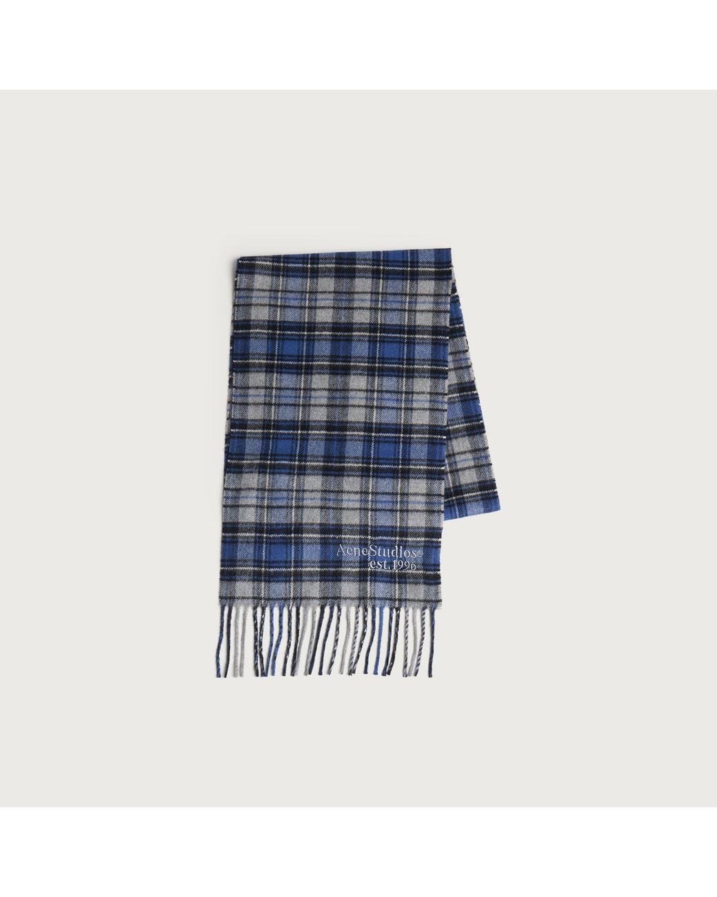 Acne Blue Canada Cashmere Check Scarf for men