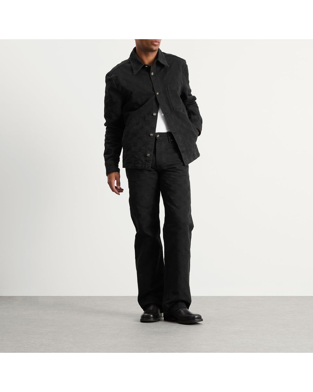 Casablanca Black Denim Straight Leg Monogram Jeans for men