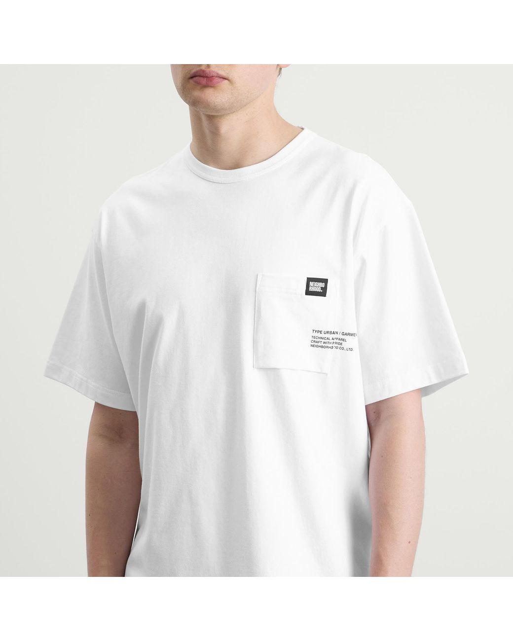 Neighborhood White Sheltech Pocket T-Shirt for men