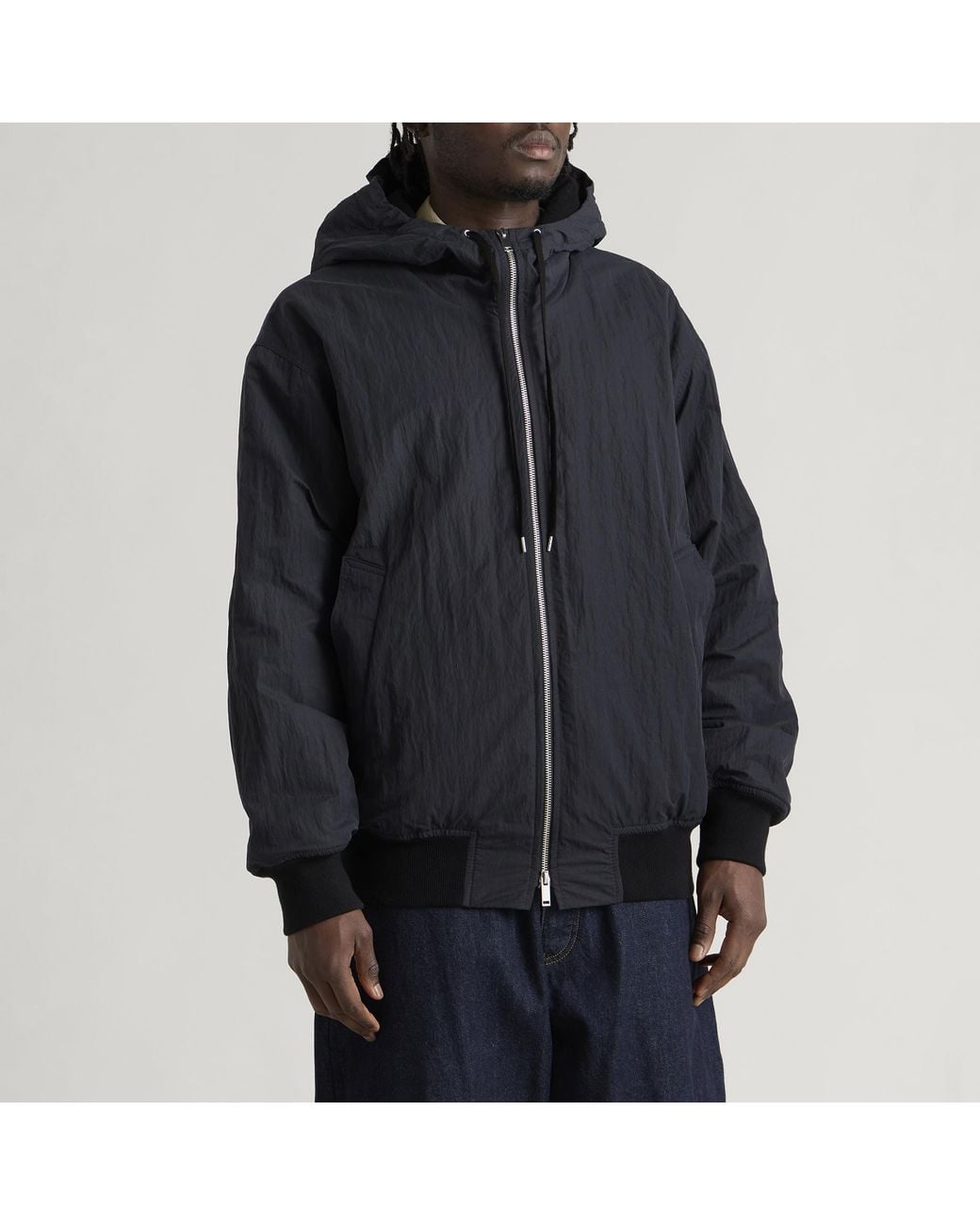 Studio Nicholson Black Wickett Wool Lined Hooded Jacket for men
