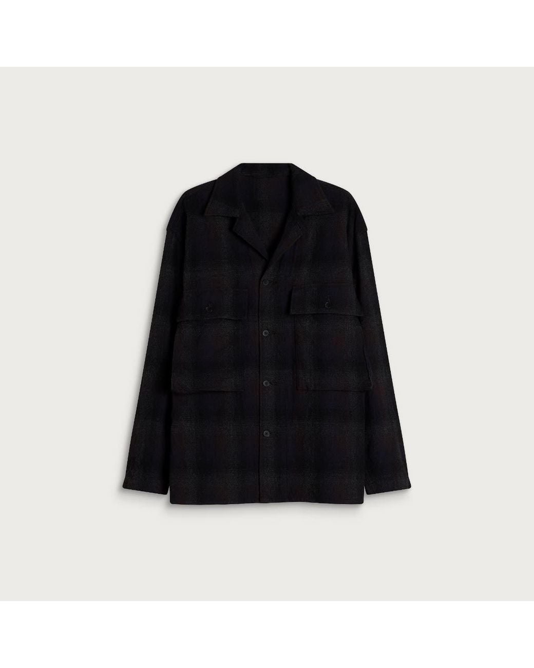Kaptain Sunshine Black Alpaca Wool Field Shirt Jacket for men