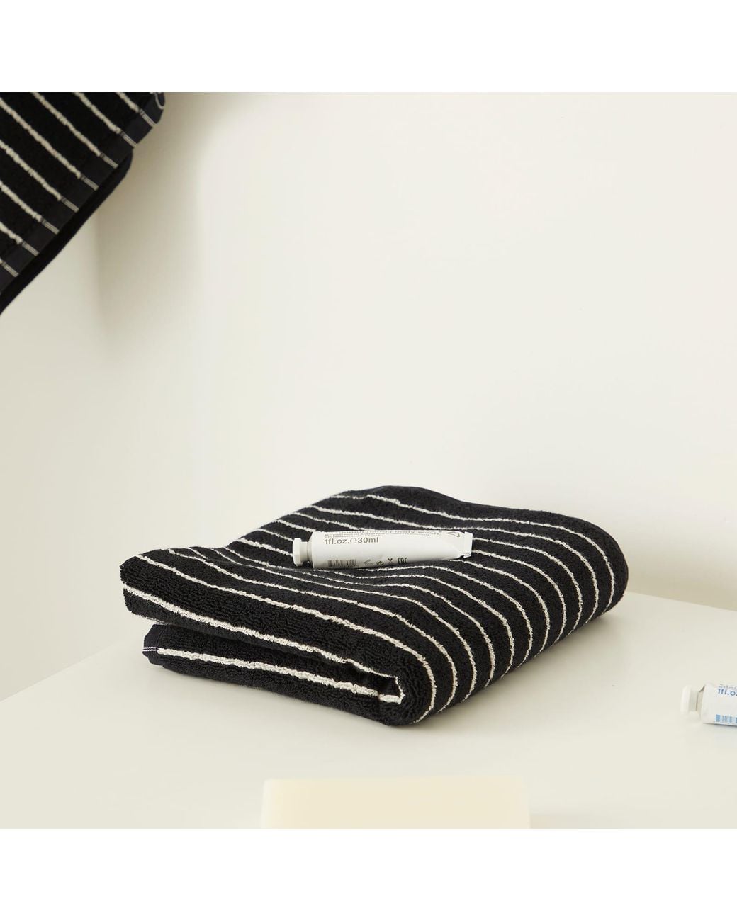 Tekla Black Organic Terry Hand Towel