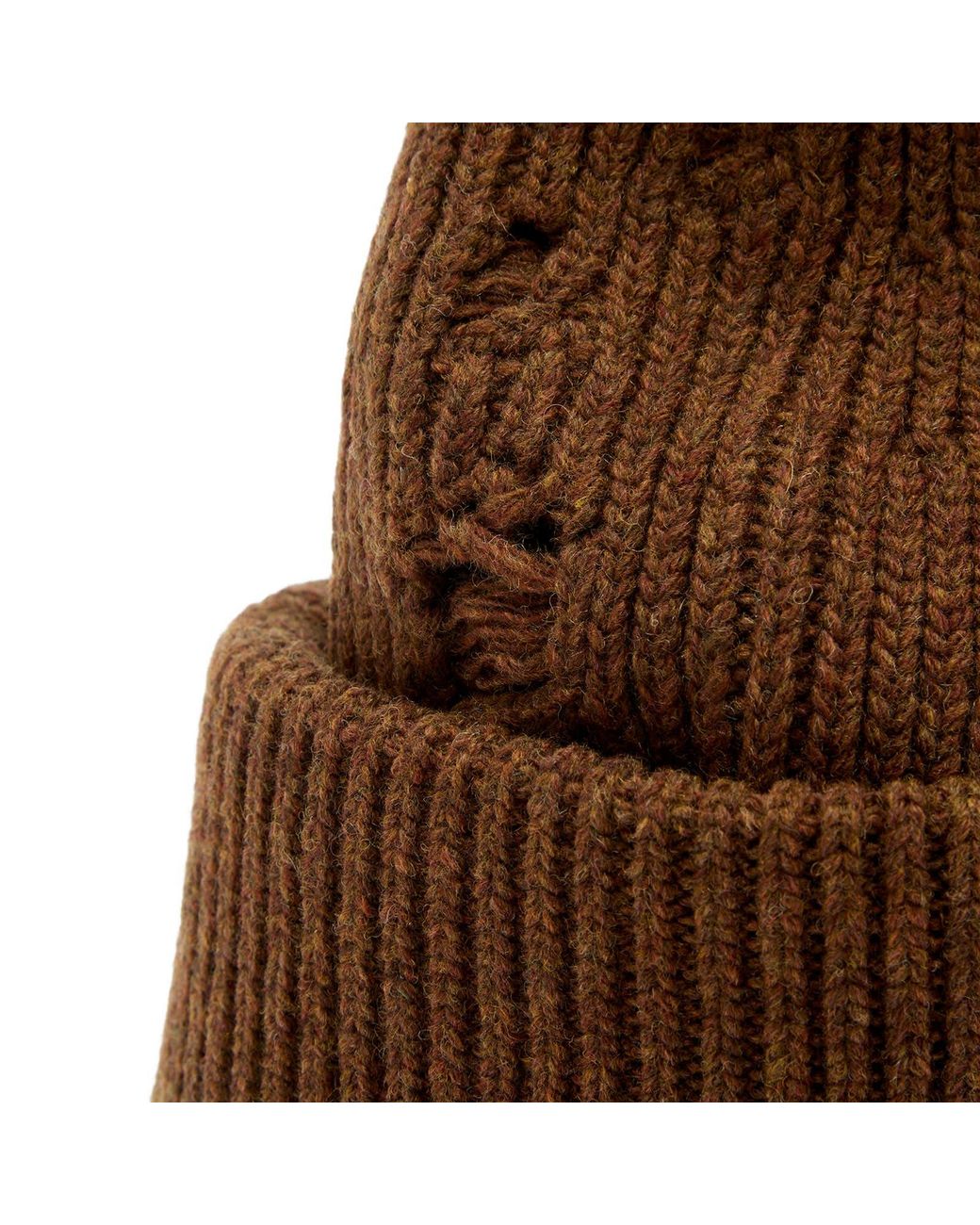 Maison Margiela Brown Mm6 Ribbed Distressed Beanie for men