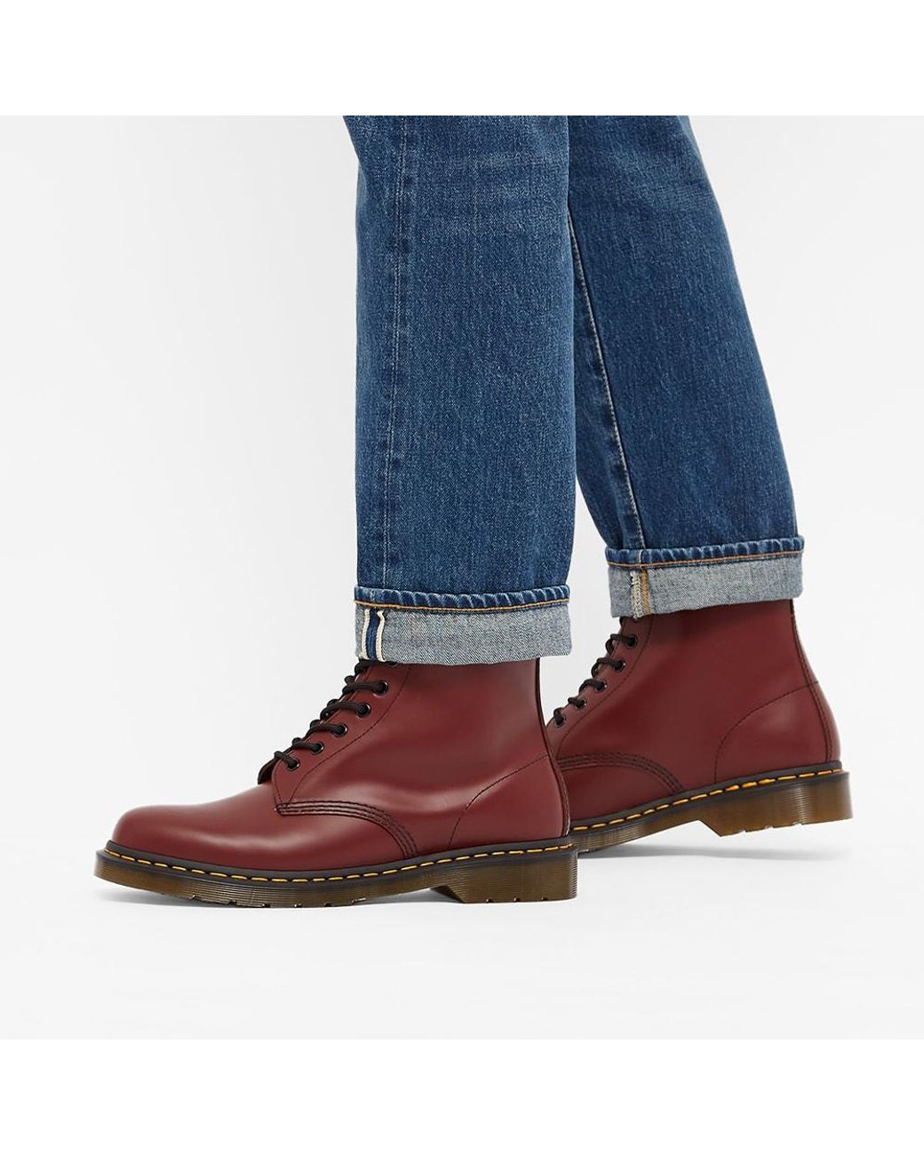 Martens 1460 Leather Red Boots for Men | Lyst
