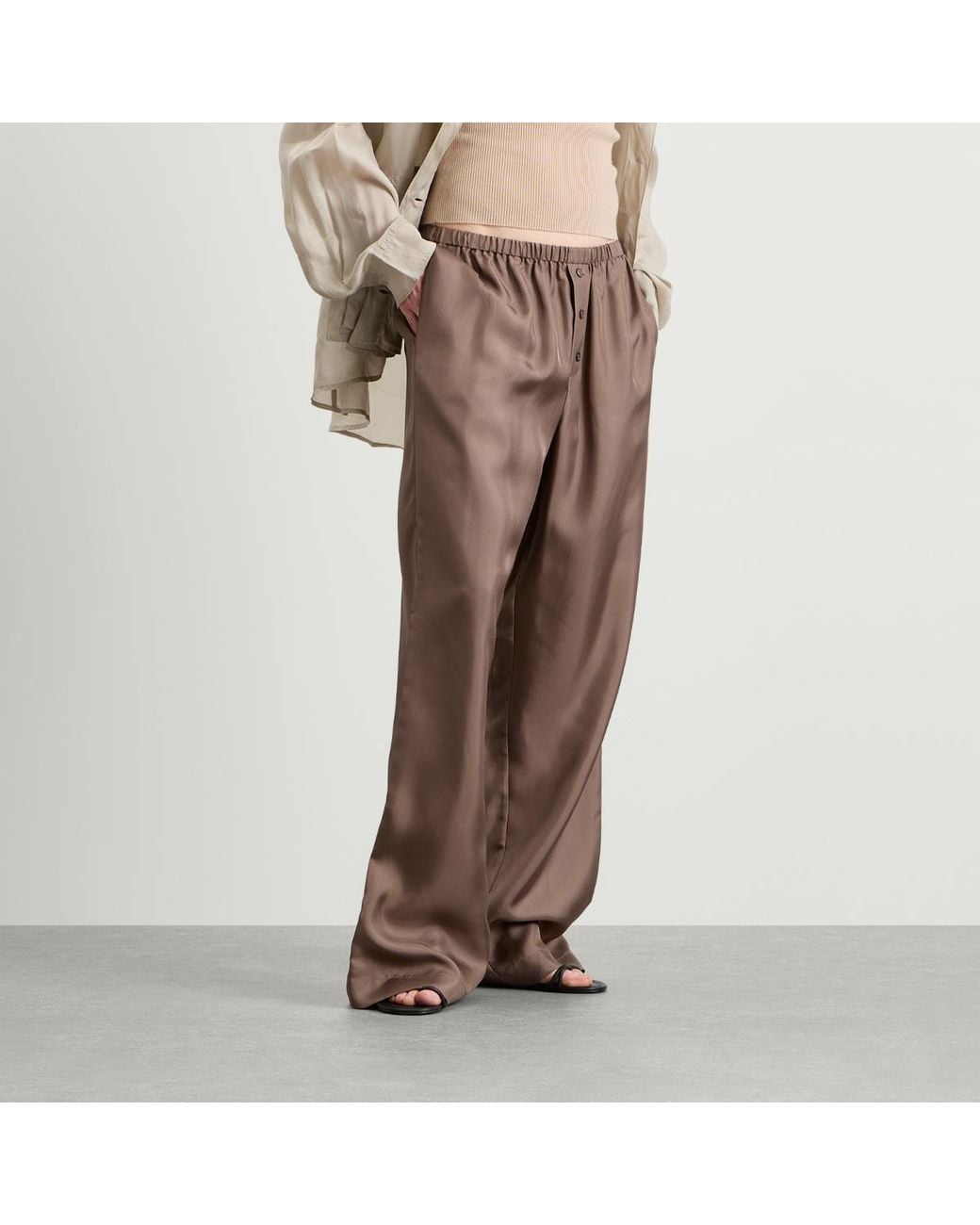 Rohe Brown Silk Relaxed Trousers