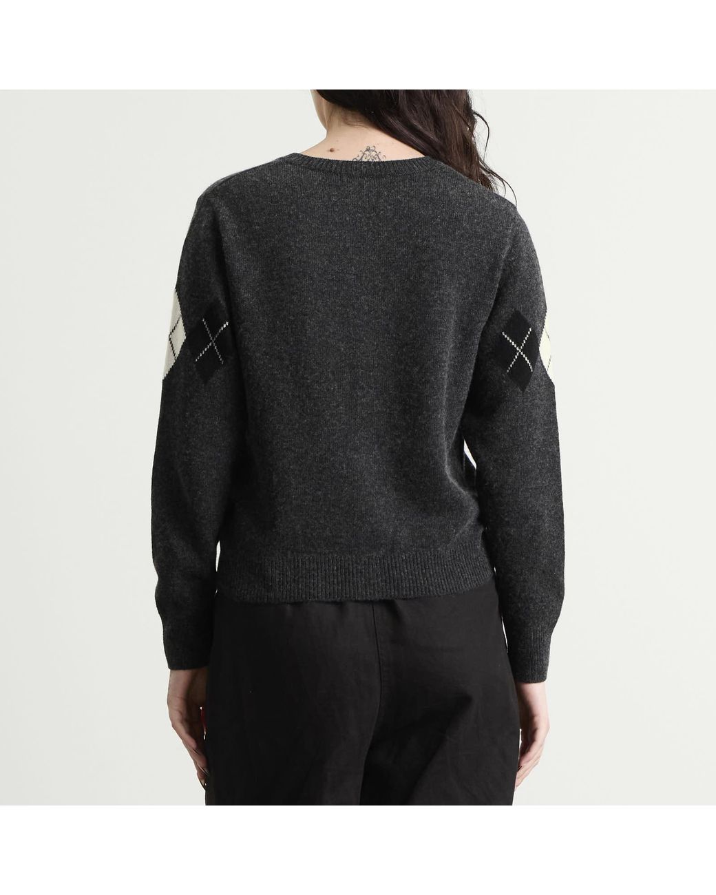 NOTHING WRITTEN Black Heritage Argyle Knit Cardigan