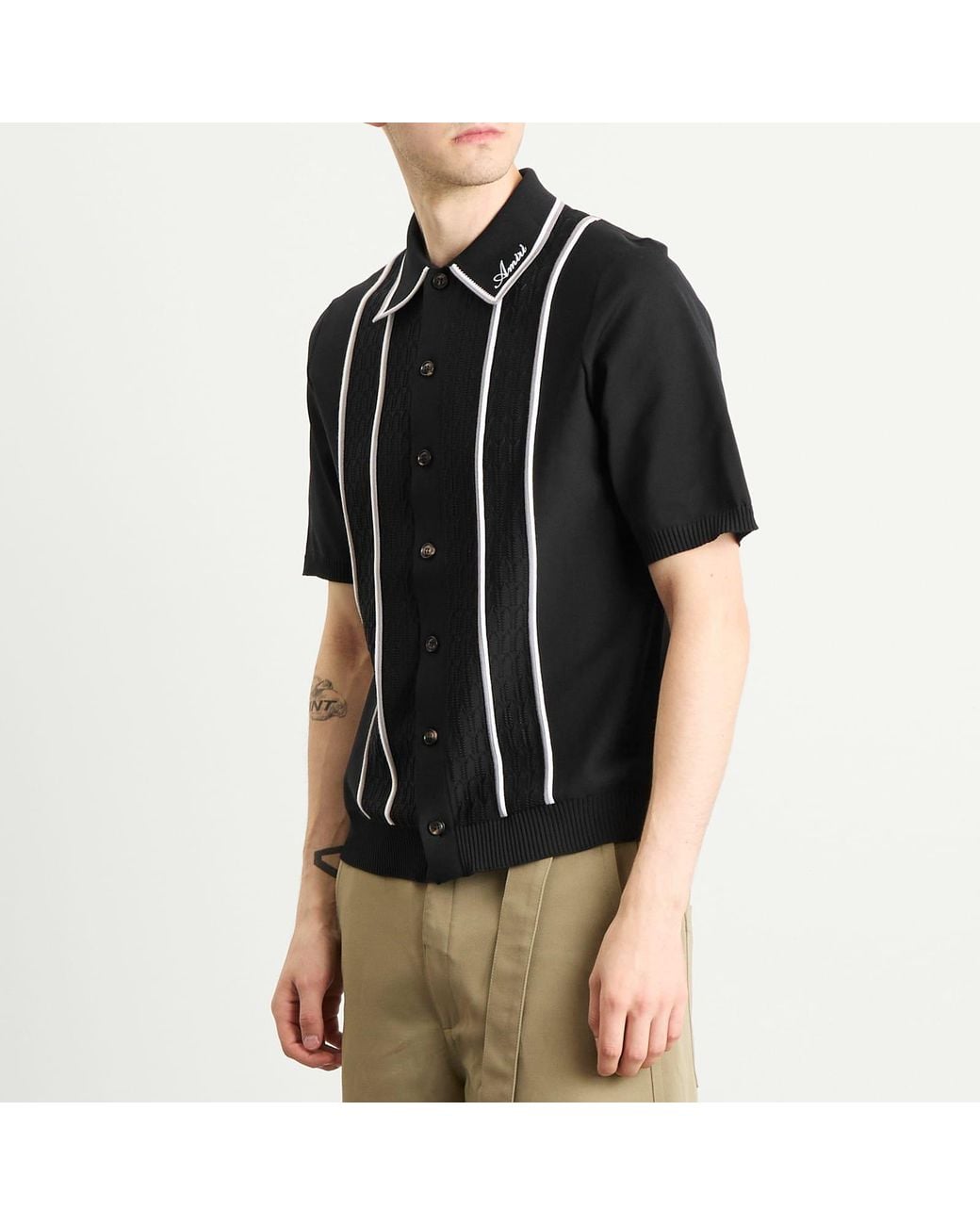 Amiri Black Script Stripe Shirt for men