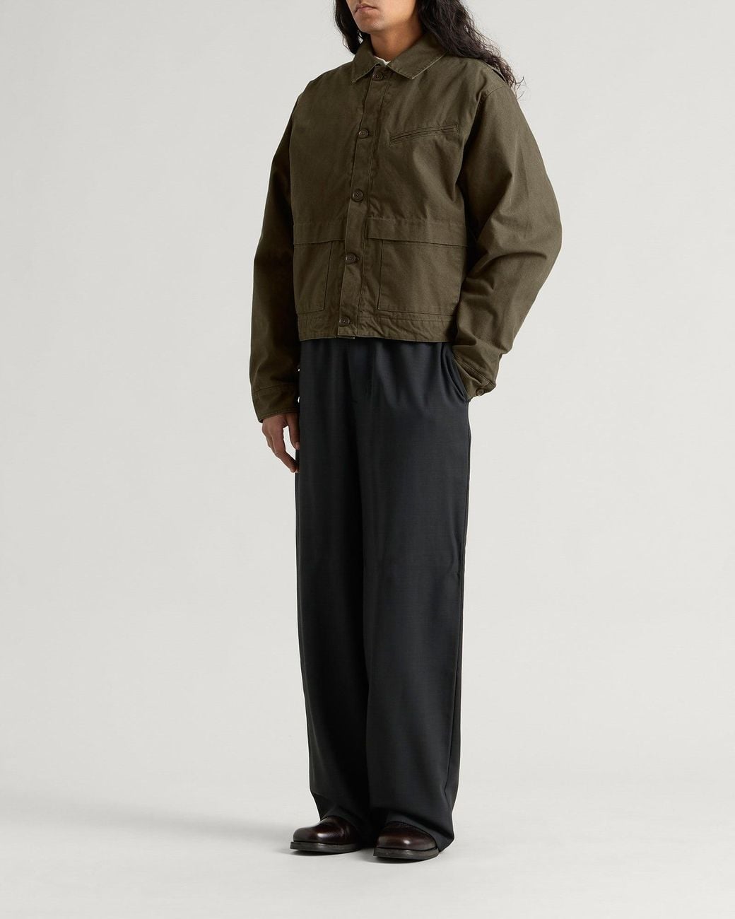 Entire studios Green Hatch Cotton Jacket for men